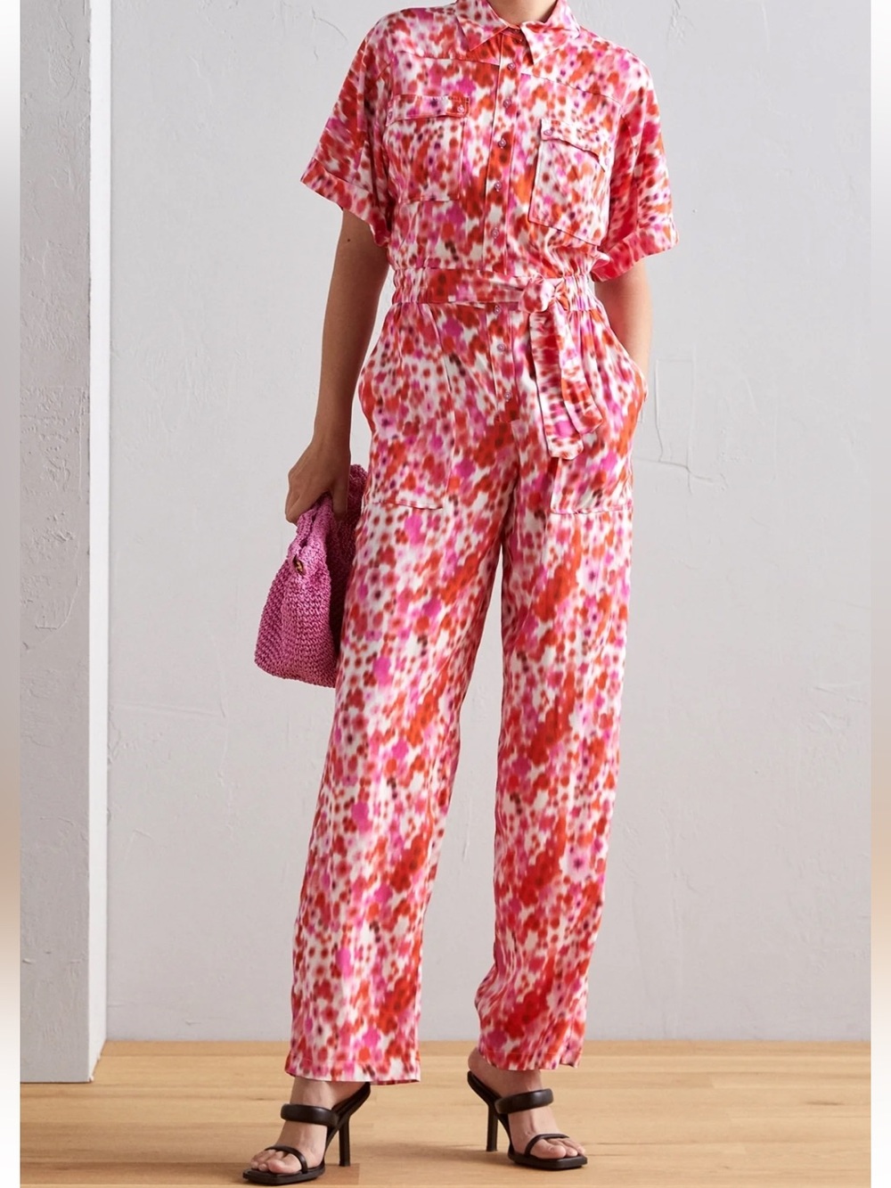 NWOT Desigual Vibrant Pink & Red Jumpsuit